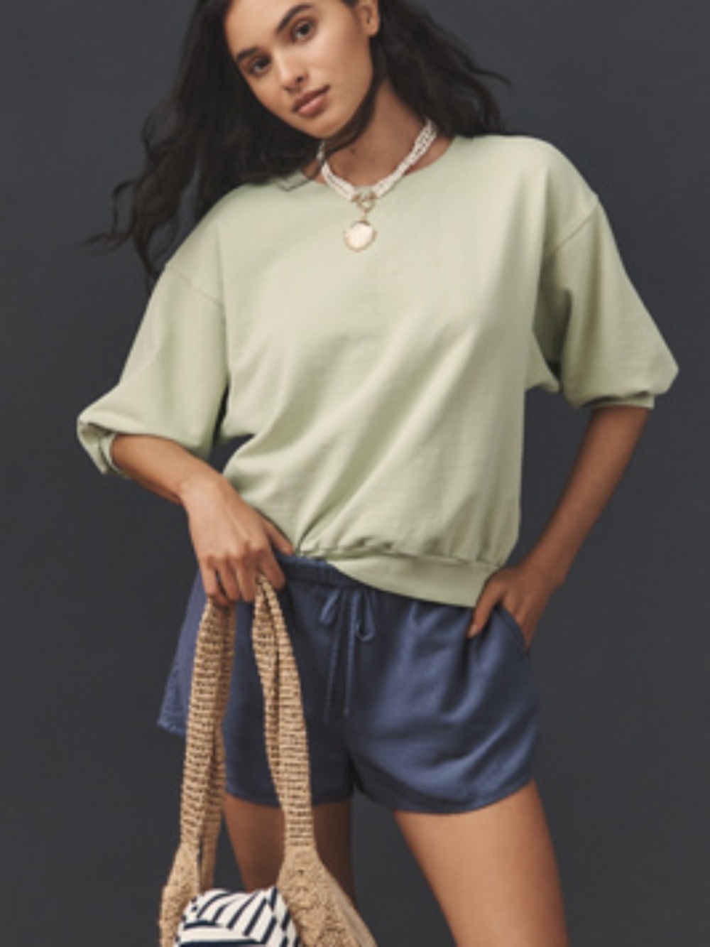 Pilcro Niki Bubble Sweatshirt XS .   color cucumber